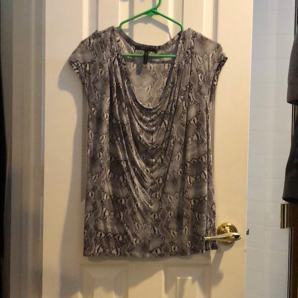 Bcbg maxazria snakeskin sleeveless blouse